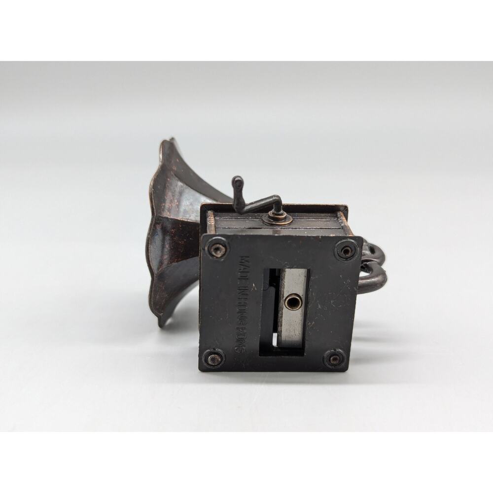 Vintage Diecast Mini Mechanical Phonograph Pencil Sharpener Decoration Hong Kong - Picture 11 of 12